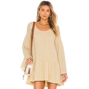 NWT Free People Kyleigh Mini Dress in Light Sand